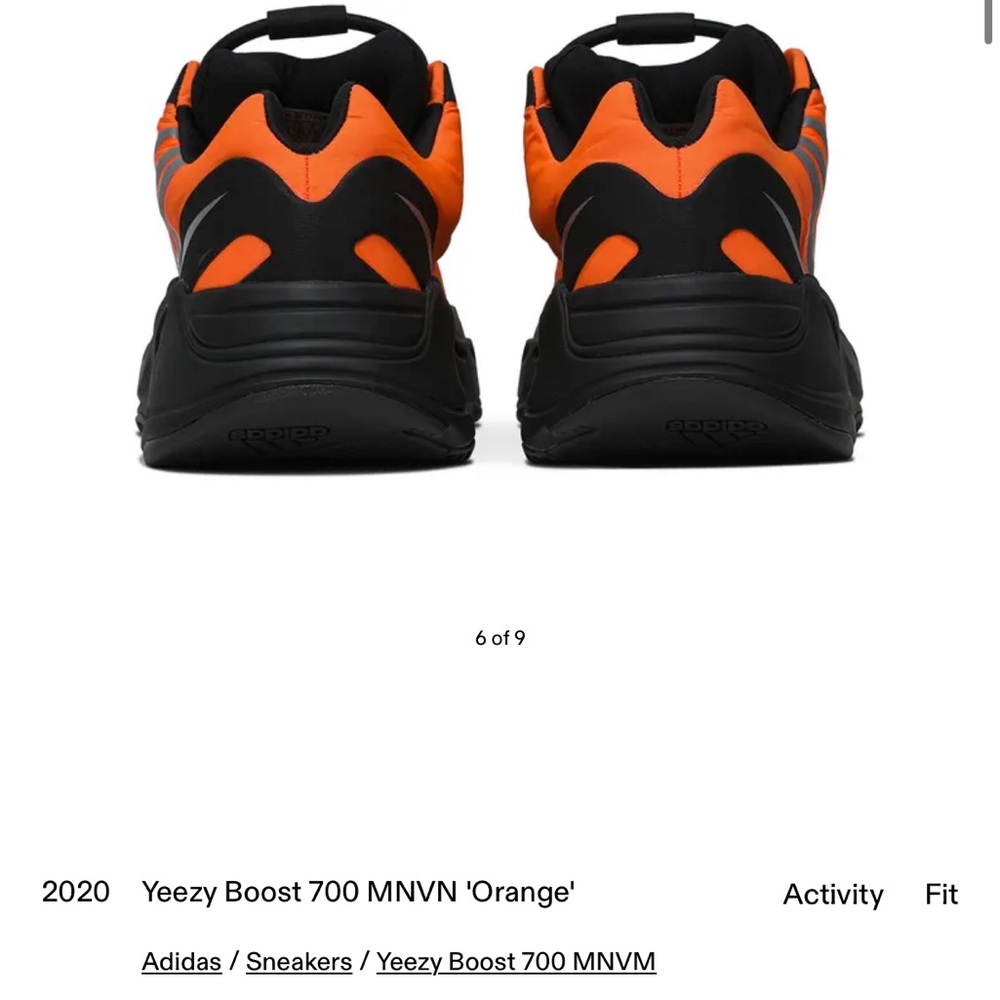 Adidas Yeezy Boost 700 MNVN Orange Men's Shoes, NWT. - Picture 7 of 7